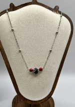 Collana Su Coccu con Ossidiana da 10mm e corallo - immagine 3