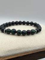 Braccialetto elastico Onice e Zoisite 8mm - immagine 2