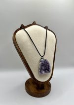 Collana caucciù con drusa di Ametista - immagine 2