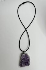Collana caucciù con drusa di Ametista - immagine 3