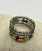 Anello con filo di memoria regolabile con 7 chakra - immagine 2
