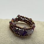 Anello con filo di memoria regolabile con Ametista