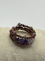 Anello con filo di memoria regolabile con Ametista
