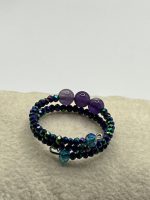 Anello con filo di memoria regolabile con Ametista - immagine 2