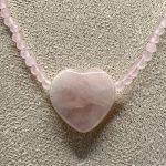 Collana quarzo rosa con cuore e quarzo rosa sfaccettato