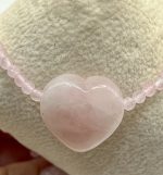 Collana quarzo rosa con cuore e quarzo rosa sfaccettato - immagine 2