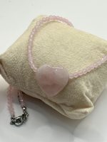Collana quarzo rosa con cuore e quarzo rosa sfaccettato - immagine 3