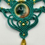 Collana Macramè con occhio di santa Lucia di 3 cm