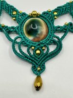 Collana Macramè con occhio di santa Lucia di 3 cm
