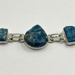 Bracciale argento 925 con pietra Apatite grezza