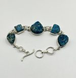 Bracciale argento 925 con pietra Apatite grezza - immagine 2