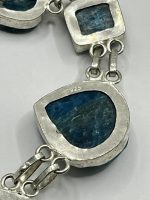 Bracciale argento 925 con pietra Apatite grezza - immagine 3