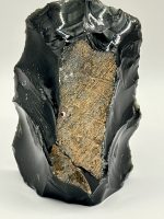 Scultura artigianale in ossidiana naturale (230 g), raffigurante una Madonna - immagine 3
