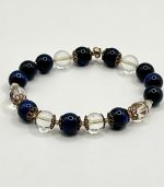 ✨ Bracciale in Quarzo ialino e Occhio di Gatto – con filo elastico ✨ - immagine 2