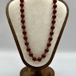 Collana elegante realizzata con pietre naturali di corniola da 8 mm