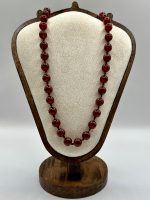 Collana elegante realizzata con pietre naturali di corniola da 8 mm