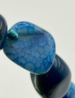 Collana in Agata Azzurra Naturale – pezzo unico con geodi e cristalli interni - immagine 5