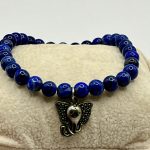 Bracciale in Lapislazzuli Naturale da 6 mm con Ciondolo Testa di Elefante – Portafortuna di Saggezza e Protezione