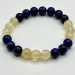 Bracciale in Citrino e Lapislazzuli Naturali da 8 mm – Energia, Prosperità e Saggezza
