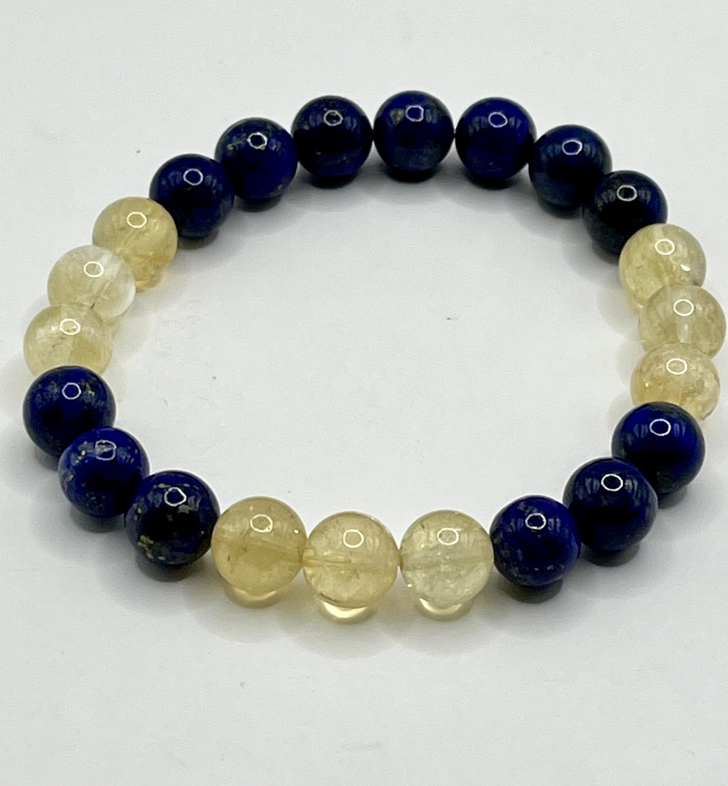 img_0370 Bracciale in Citrino e Lapislazzuli Naturali da 8 mm – Energia, Prosperità e Saggezza - immagine 1