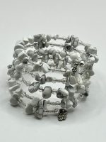 Braccialetto in Howlite Bianca Naturale con Filo Armonico – Pietra di Calma ed Equilibrio - immagine 2