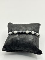 Bracciale in Howlite e Ematite Naturali da 6 mm – Calma, Forza ed Equilibrio