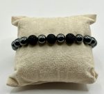 Bracciale in Ematite e Pietra Lavica Naturale da 8 mm – Energia e Stabilità - immagine 2