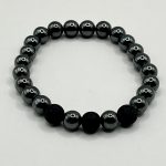 Bracciale in Ematite e Pietra Lavica Naturale da 8 mm – Energia e Stabilità