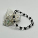 Bracciale in Quarzo Ialino ed Ematite Naturali – Chiarezza ed Energia