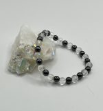 Bracciale in Quarzo Ialino ed Ematite Naturali – Chiarezza ed Energia