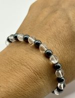 Bracciale in Quarzo Ialino ed Ematite Naturali – Chiarezza ed Energia - immagine 2