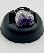 Anello regolabile in acciaio con drusa di Ametista 💜 - immagine 5