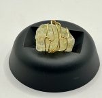 Anello regolabile in acciaio dorato con pietra grezza di Quarzo Citrino 💛✨ - immagine 2