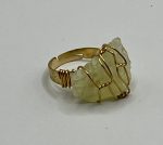 Anello regolabile in acciaio dorato con pietra grezza di Quarzo Citrino 💛✨ - immagine 4