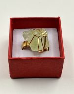 Anello regolabile in acciaio dorato con pietra grezza di Fluorite 🌈✨