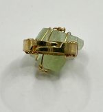 Anello regolabile in acciaio dorato con pietra grezza di Fluorite 🌈✨ - immagine 3