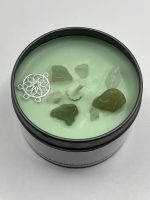 🕯️ Candela per Meditazione e Legge di Attrazione – Cera di soia, Lavanda & Eucalipto, Avventurina + ciondolo in omaggio 💚✨ - immagine 2