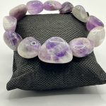 Bracciale elastico con pietre naturali di Ametista 💜🪬