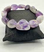 Bracciale elastico con pietre naturali di Ametista 💜🪬