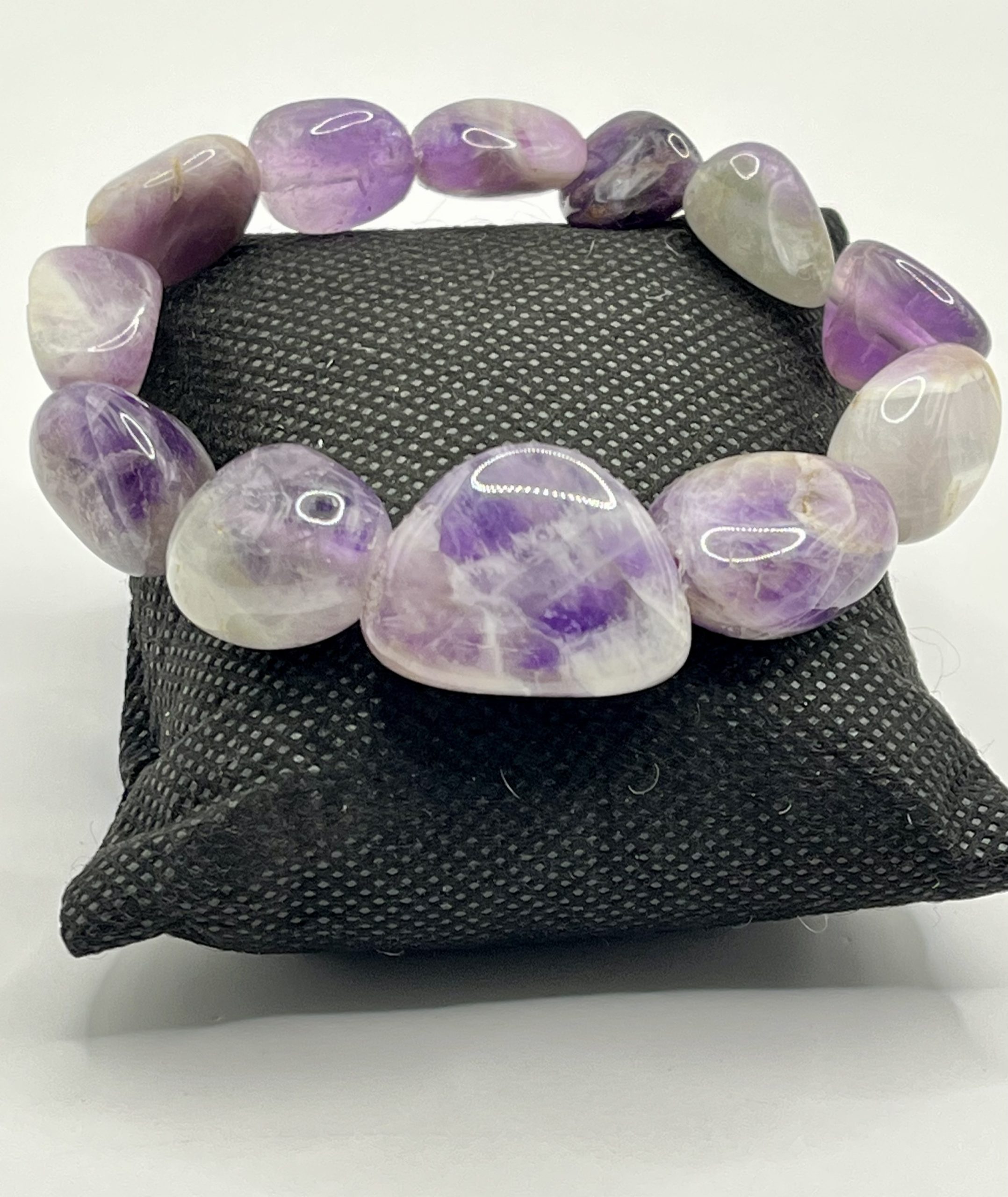 img_0487 Bracciale elastico con pietre naturali di Ametista 💜🪬 - immagine 1