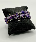 Bracciale filo di memoria con Ametista e Quarzo Titanium 💜🌈 - immagine 2