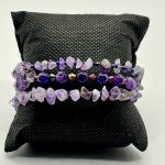 Bracciale filo di memoria con Ametista e Quarzo Titanium 💜🌈