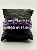 Bracciale filo di memoria con Ametista e Quarzo Titanium 💜🌈