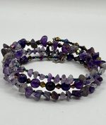 Bracciale filo di memoria con Ametista e Quarzo Titanium 💜🌈 - immagine 3
