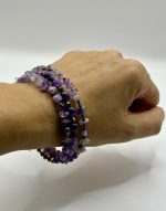 Bracciale filo di memoria con Ametista e Quarzo Titanium 💜🌈 - immagine 4