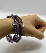Bracciale filo di memoria con Ametista e Quarzo Titanium 💜🌈 - immagine 5