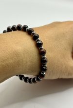 Braccialetto elastico con pietre di Occhio di Bue 6 mm 🔴✨ - immagine 2