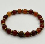 Bracciale elastico con Corniola e seme di Rudraksha 🔶🙏 - immagine 2