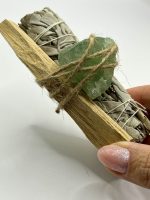 Smudge con Salvia Bianca, Palo Santo e Avventurina 🌿🔥💚 - immagine 2