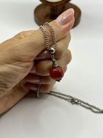 Ciondolo artigianale con Corniola e catena in acciaio chirurgico 🔶✨ - immagine 3